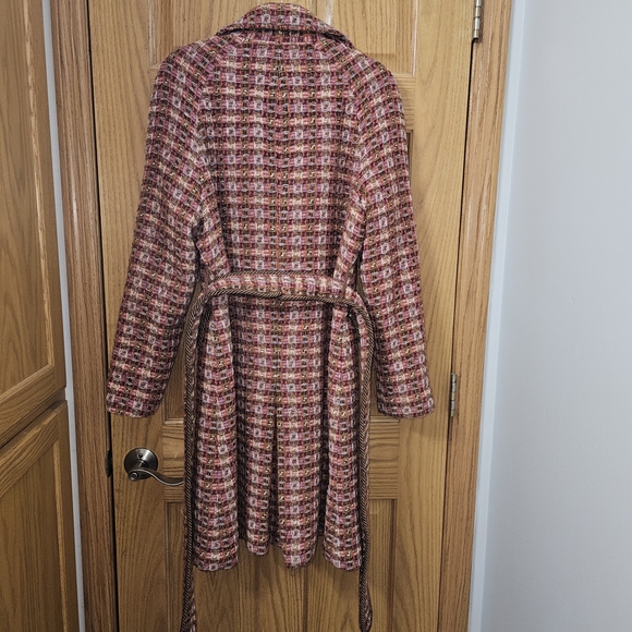 The Limited Women's Tweed Trench Coat - Pink and Brown - Picture 6 of 12